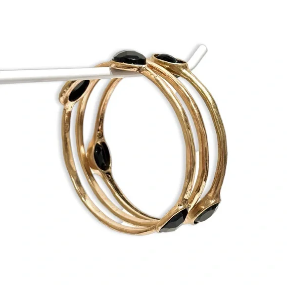 CHICO’s Black Stone Gold Bangle Set | NWOT - Picture 5 of 6